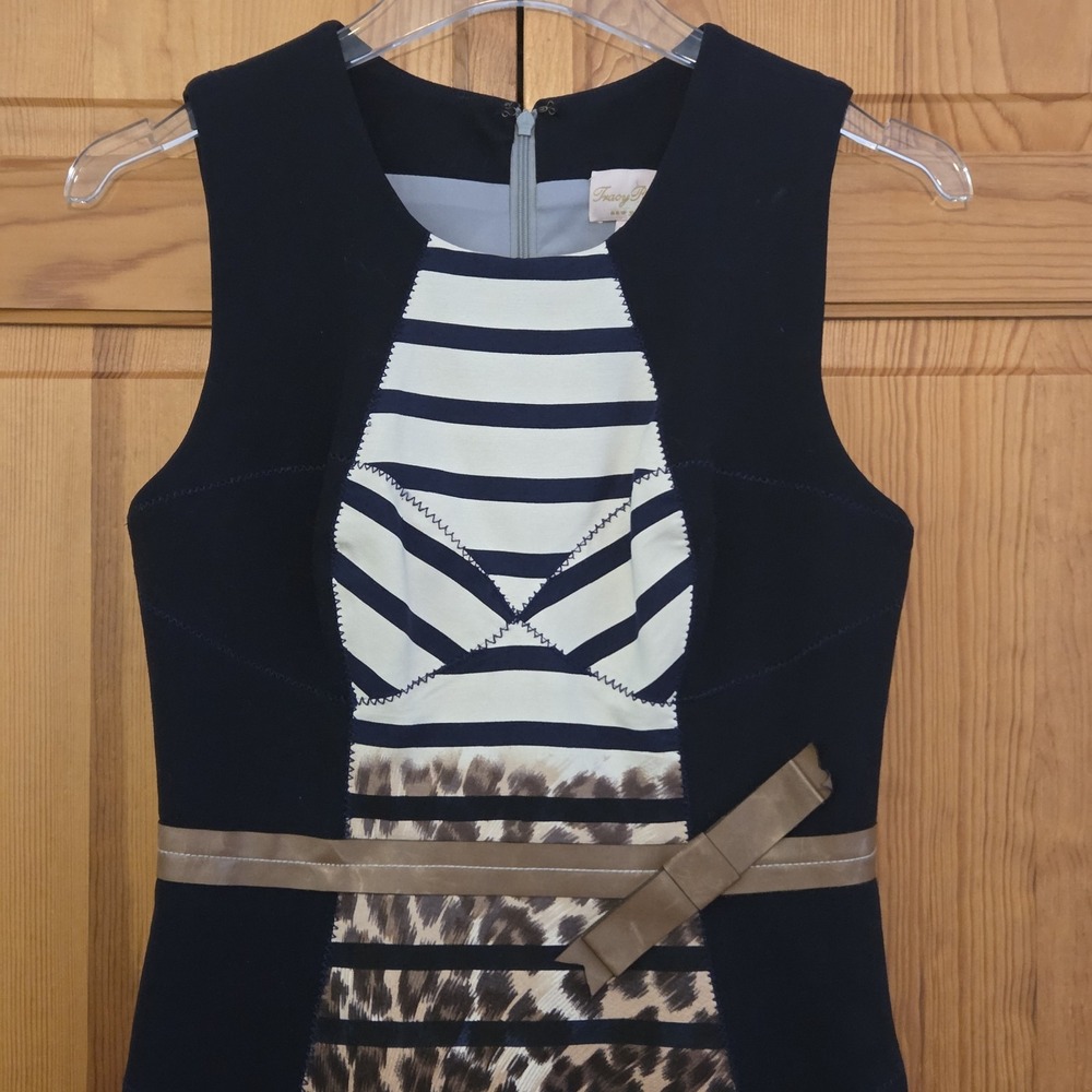 Tracy Reese Dress 4 Runway Resort Collection Leopard Sleeveless Sheath Stretch